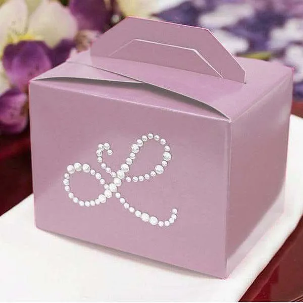 100 Pack Personalized Diamond Monogram Tote Wedding Favor Gift Boxes