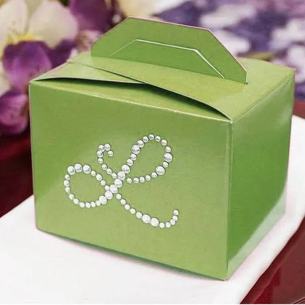 100 Pack Personalized Diamond Monogram Tote Wedding Favor Gift Boxes