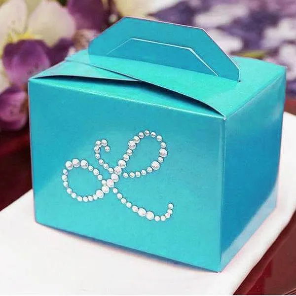 100 Pack Personalized Diamond Monogram Tote Wedding Favor Gift Boxes