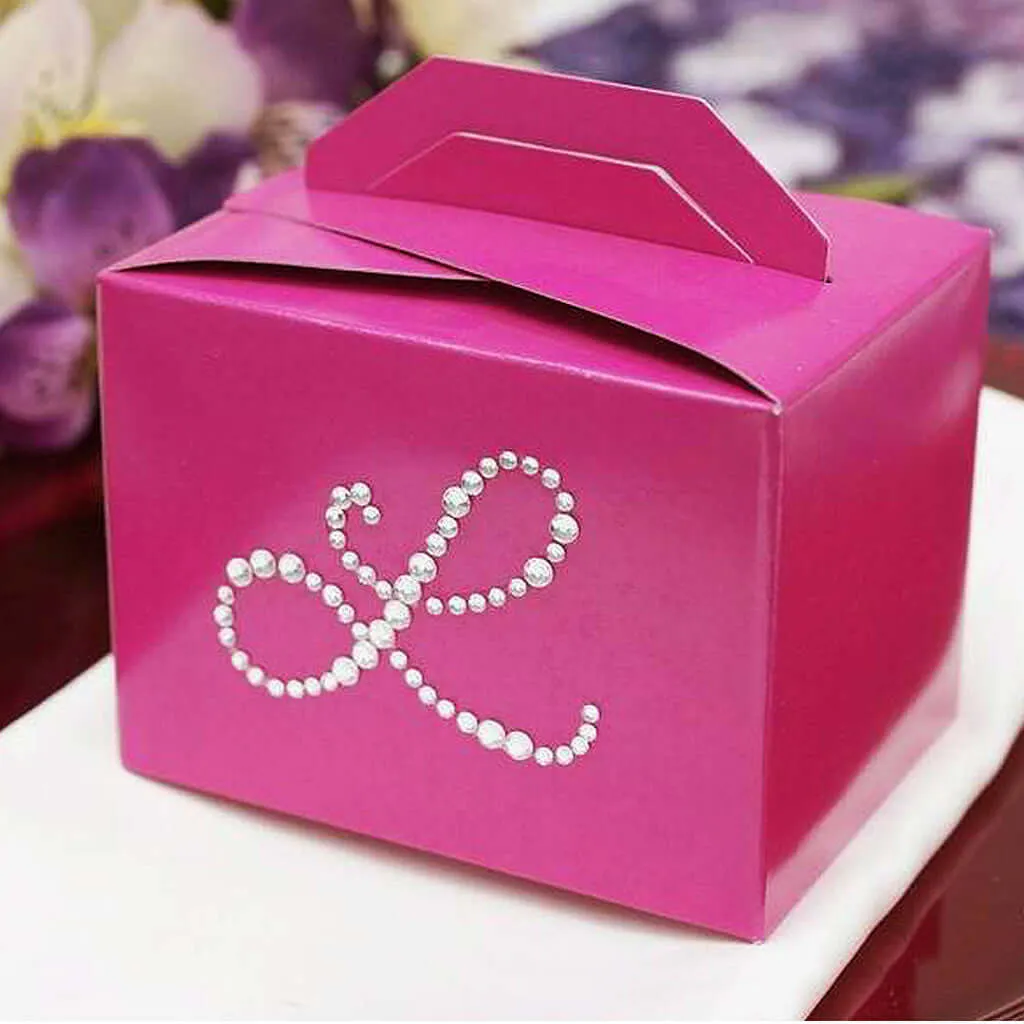 100 Pack Personalized Diamond Monogram Tote Wedding Favor Gift Boxes
