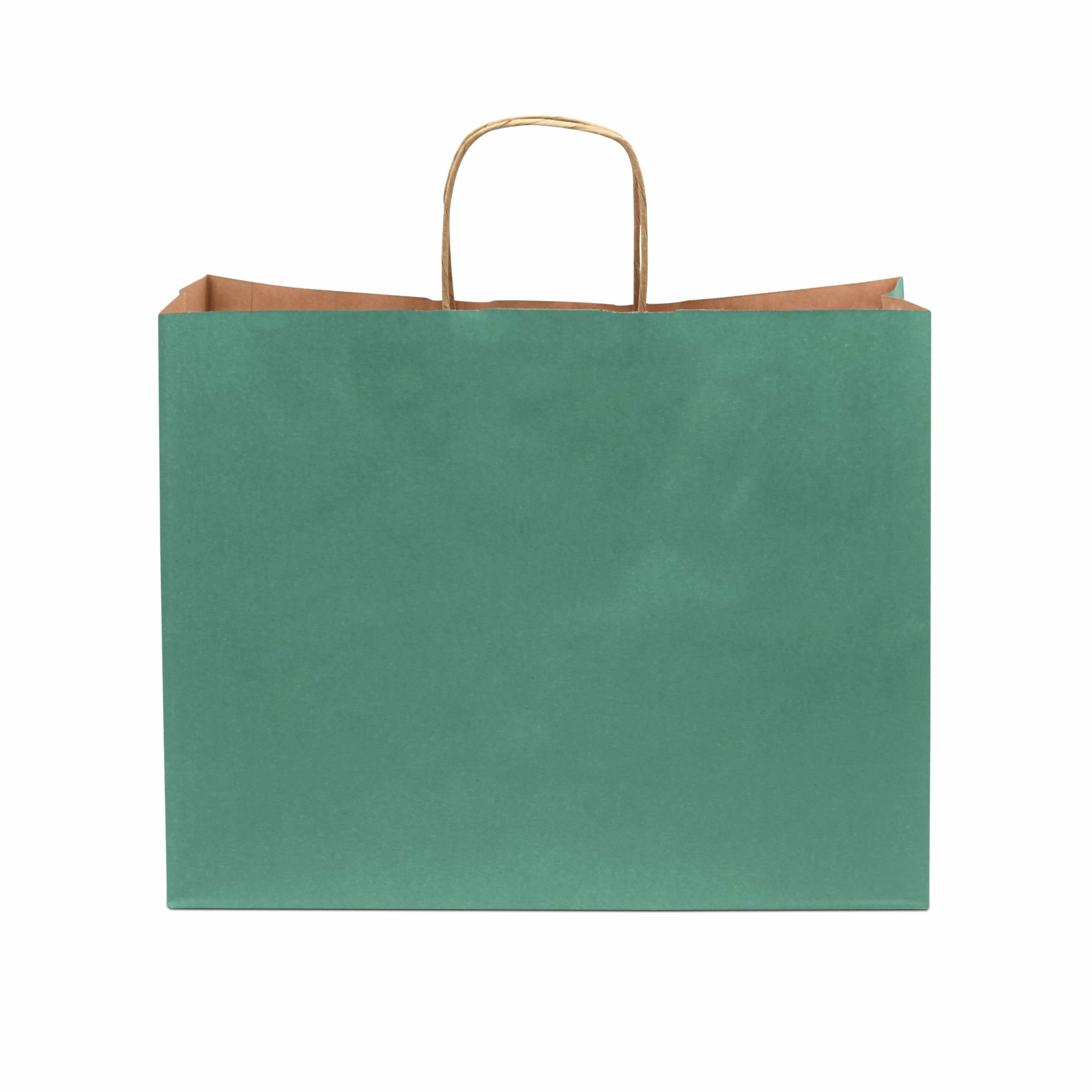 16x6x12 Large Green Paper Bags with Handles