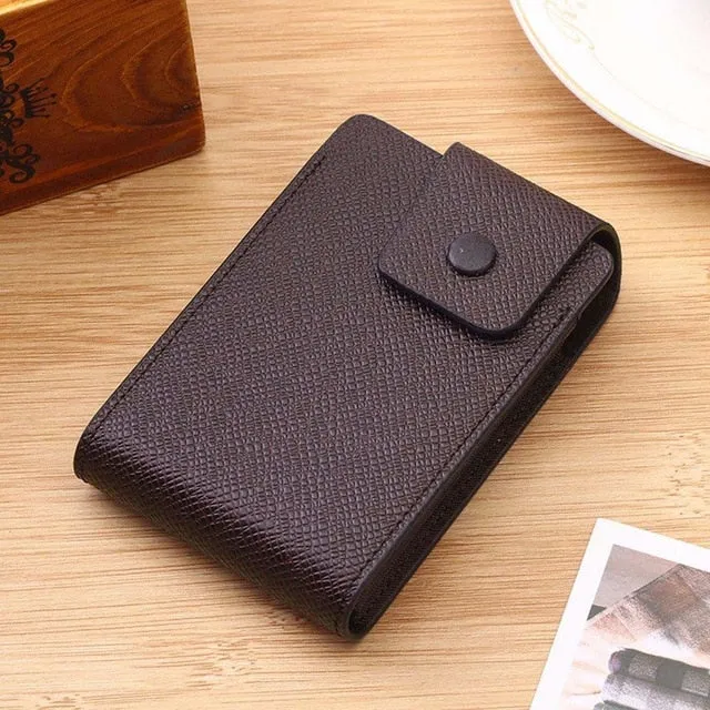 2021 New Year Fashion Unisex Business Leather Wallet ID Credit Card Holder Name Cards Case Pocket Organizer Money Phone Coin Bag