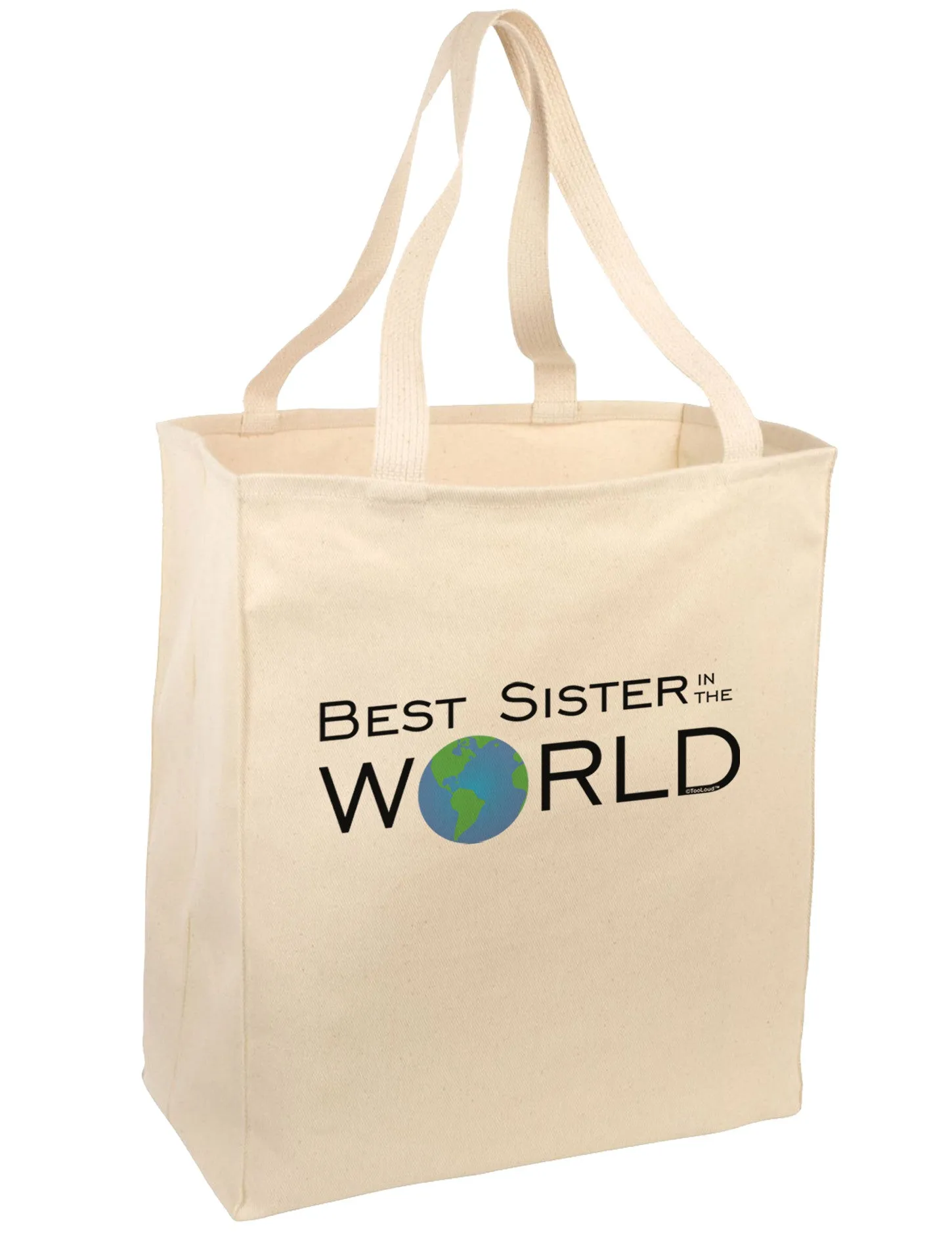 Best Sister in the World Large Grocery Tote Bag