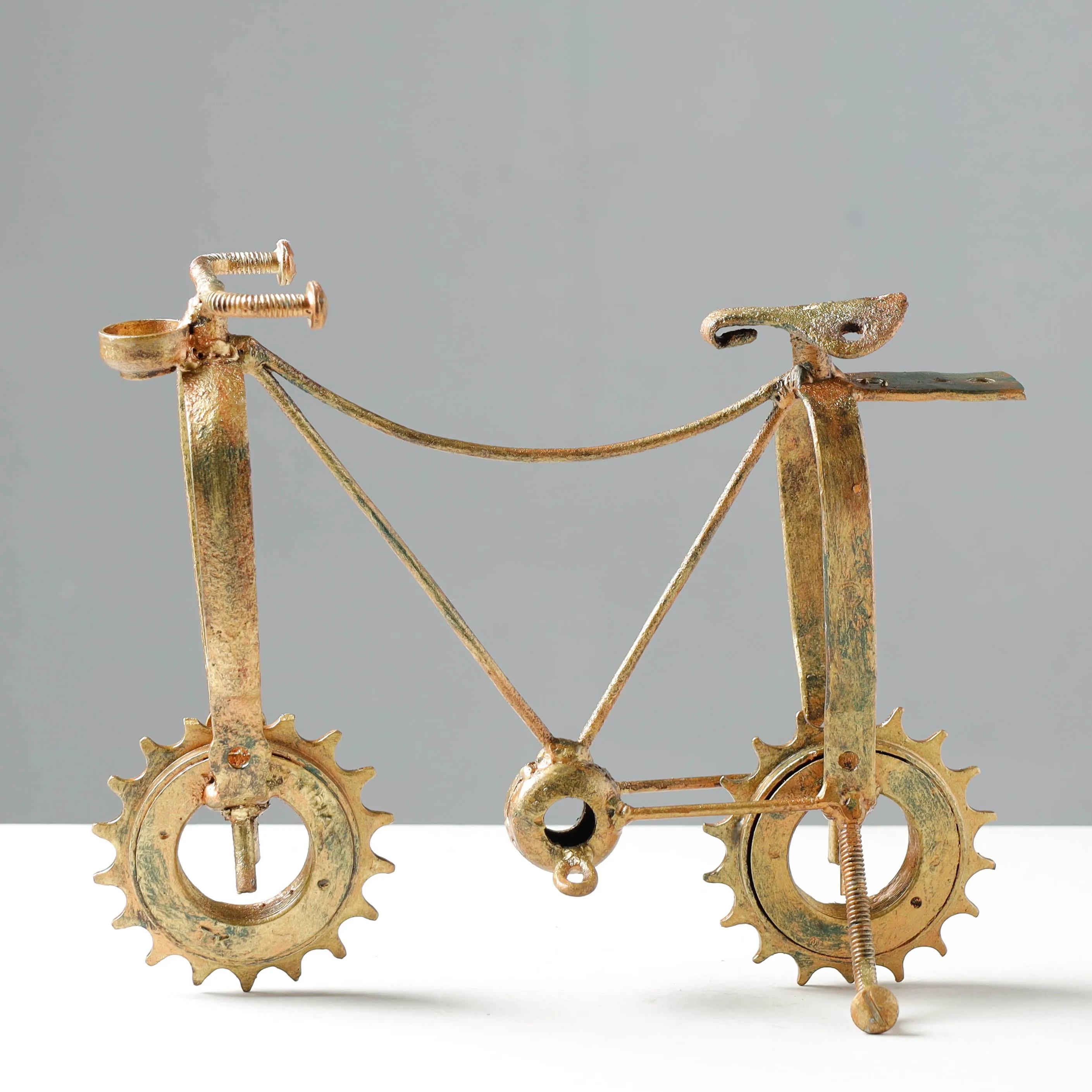 Bicycle - Handmade Recycled Metal Sculpture by Debabrata Ruidas