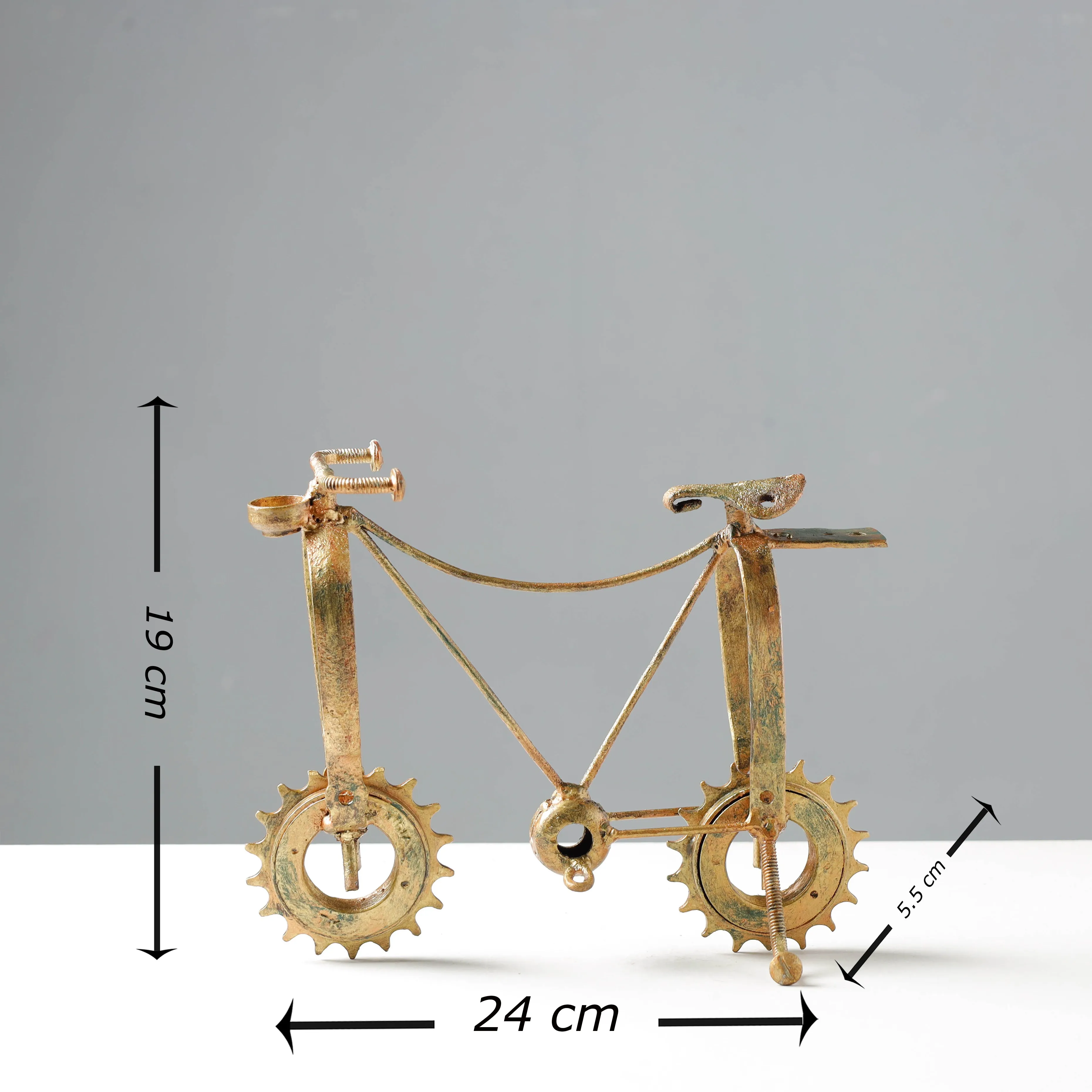 Bicycle - Handmade Recycled Metal Sculpture by Debabrata Ruidas