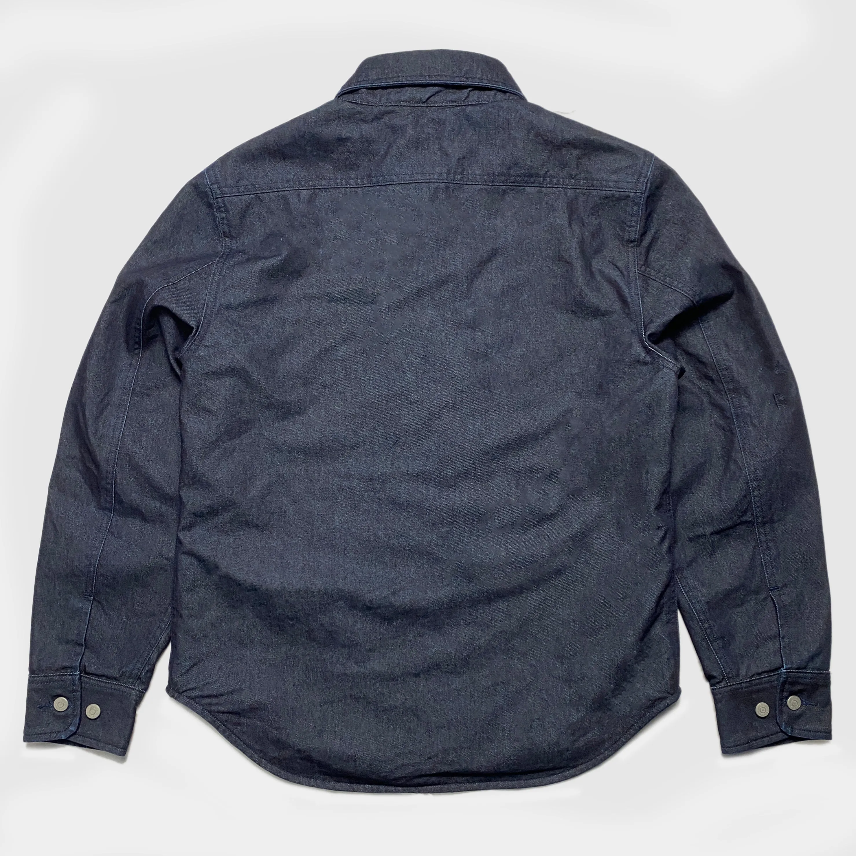 BZEN M.3031 LARRY-I REGULAR FIT MULTI POCKET WOOL BLEND PLAID LINED DENIM SHIRT JACKET-11.5OZ-E1 INDIGO