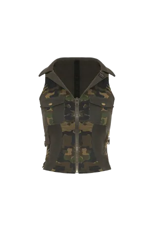 Camouflage Patchwork Multi-Pocket Vest
