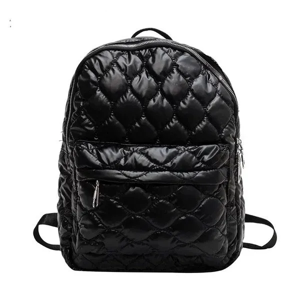 Chic Stylish Fashion Metallic Puffer Backpack