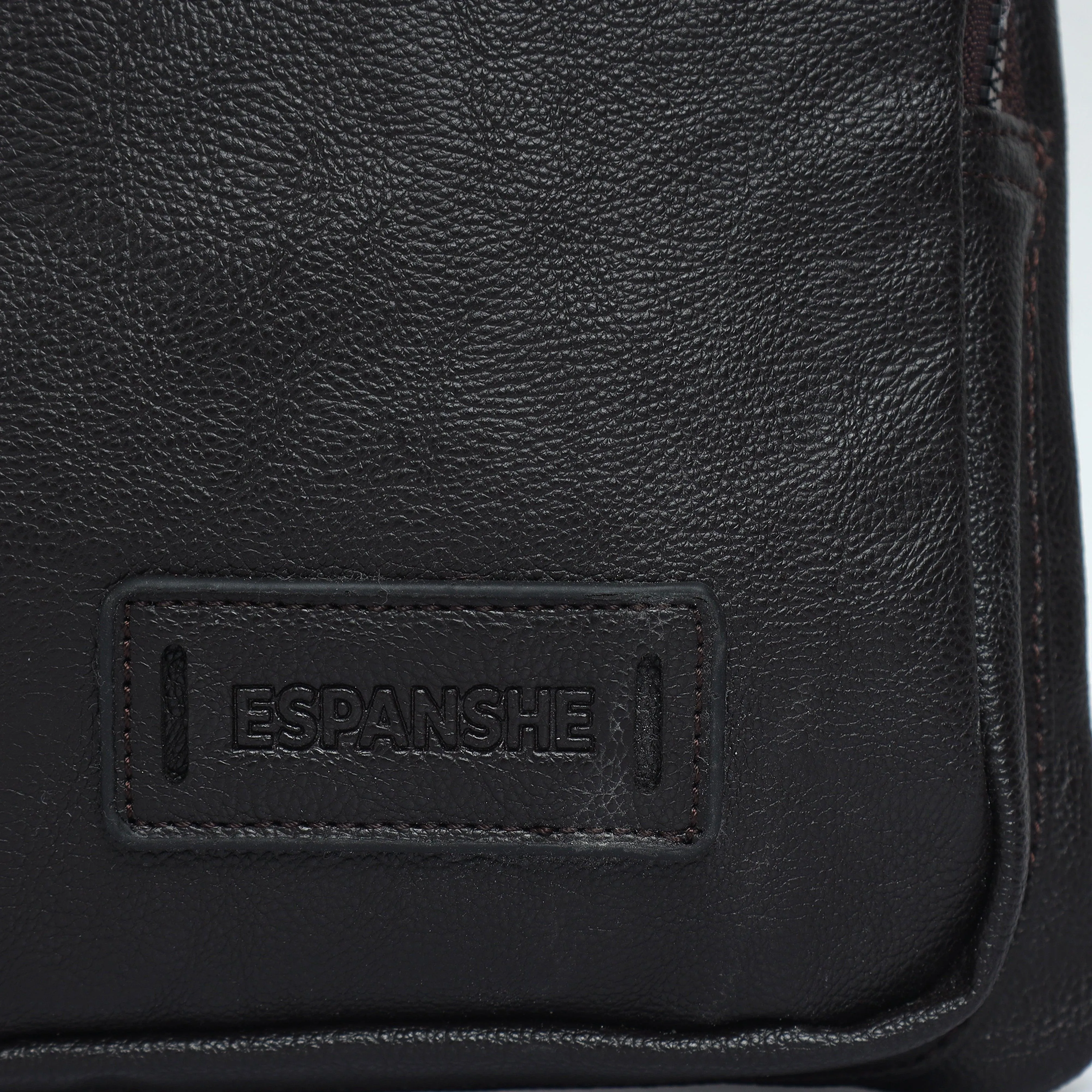 Cross Body Leather Messenger Bag - Brown