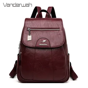 Designer Female Backpack High Quality Vintage Leather Backpacks for Women School Bag Travel Bagpack Ladies Sac A Dos Back Pack