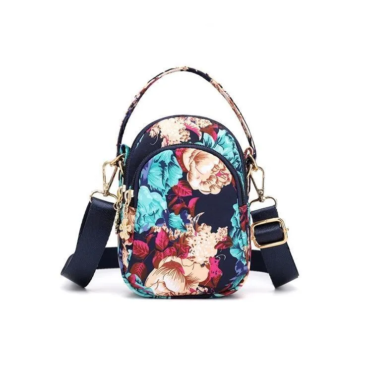 Floral Multi-pocket Crossbody Phone Bag