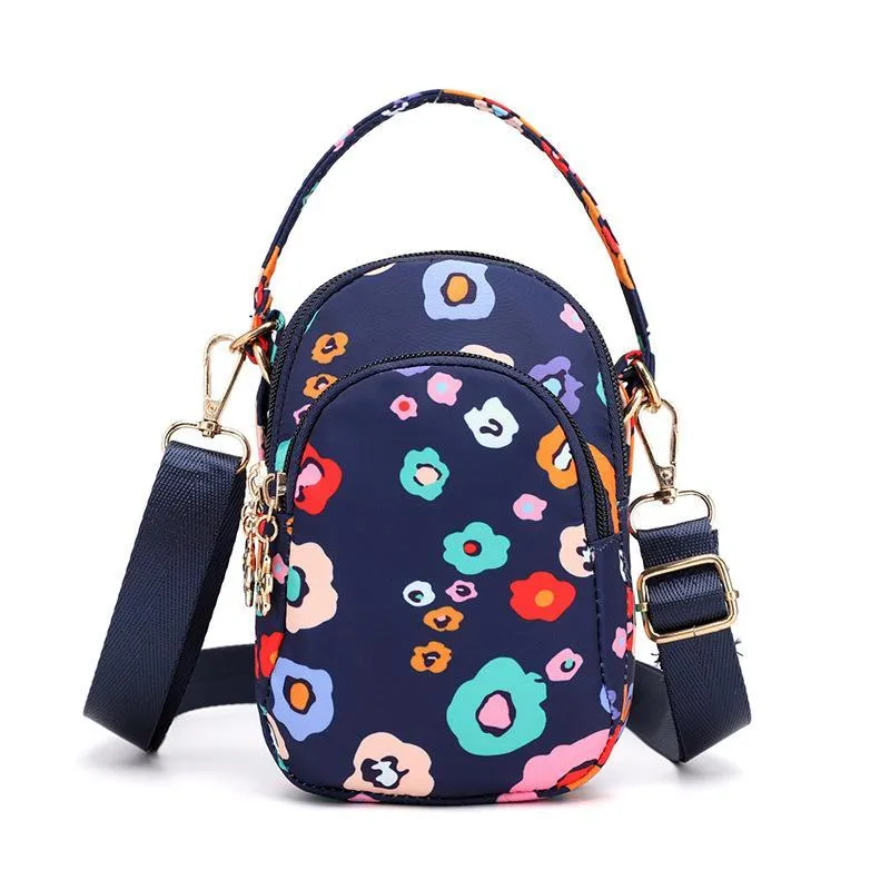 Floral Multi-pocket Crossbody Phone Bag