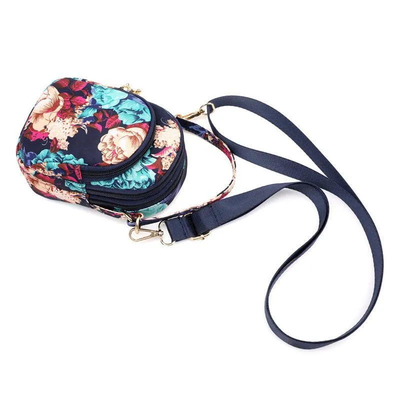 Floral Multi-pocket Crossbody Phone Bag