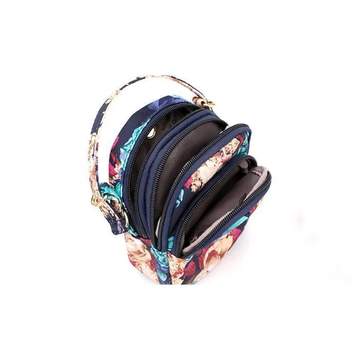 Floral Multi-pocket Crossbody Phone Bag