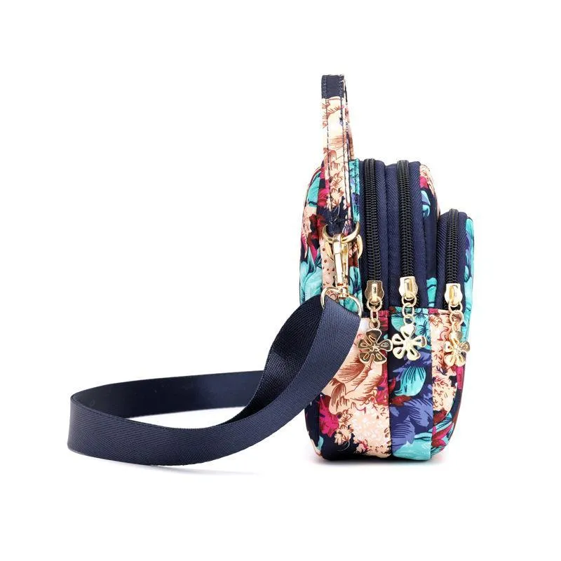 Floral Multi-pocket Crossbody Phone Bag