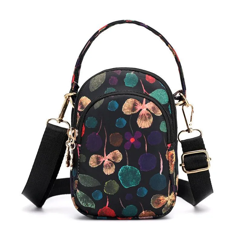 Floral Multi-pocket Crossbody Phone Bag