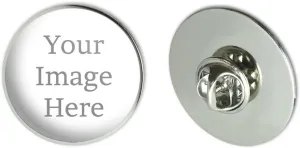 Graphics and More Personalized LARGE Round Lapel Hat Pin Tie Tack 1.1" | Customize With Your Own Image