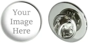 Graphics and More Personalized Small Round Lapel Hat Pin Tie Tack .75"| Customize With Your Own Image