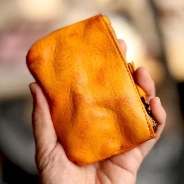 Handmade Retro Wear-resistant Casual Zipper Coin Purse
