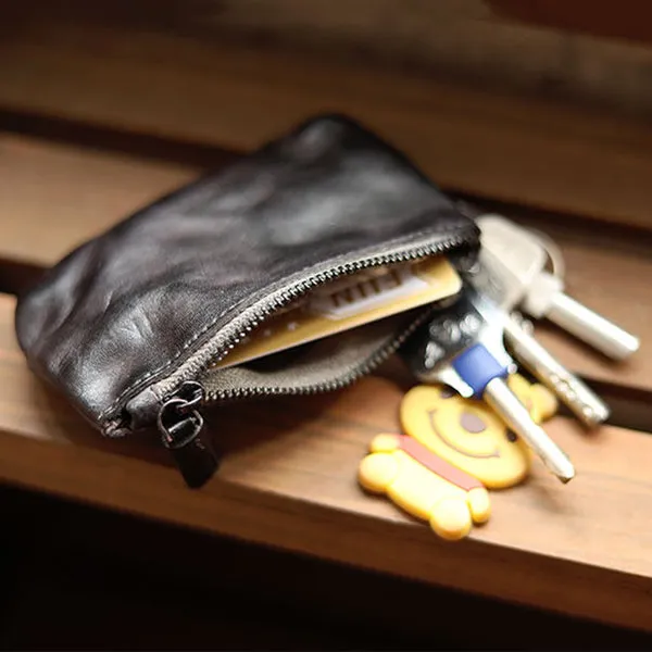 Handmade Retro Wear-resistant Casual Zipper Coin Purse