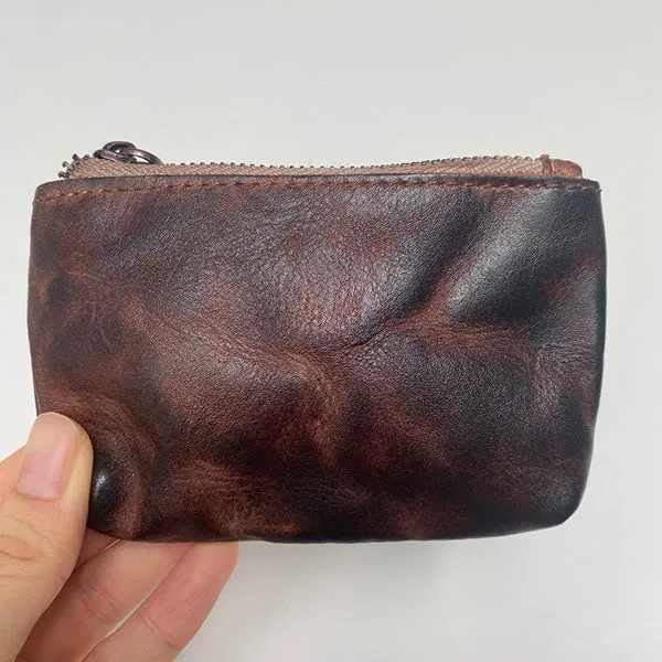 Handmade Retro Wear-resistant Casual Zipper Coin Purse