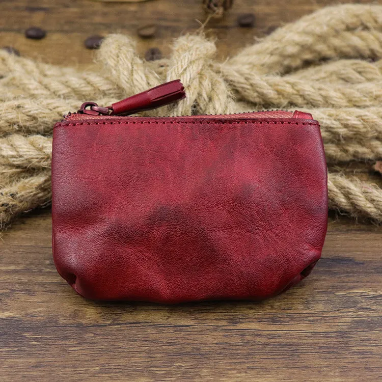 Handmade Retro Wear-resistant Casual Zipper Coin Purse