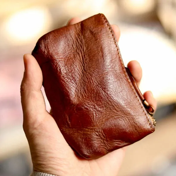 Handmade Retro Wear-resistant Casual Zipper Coin Purse