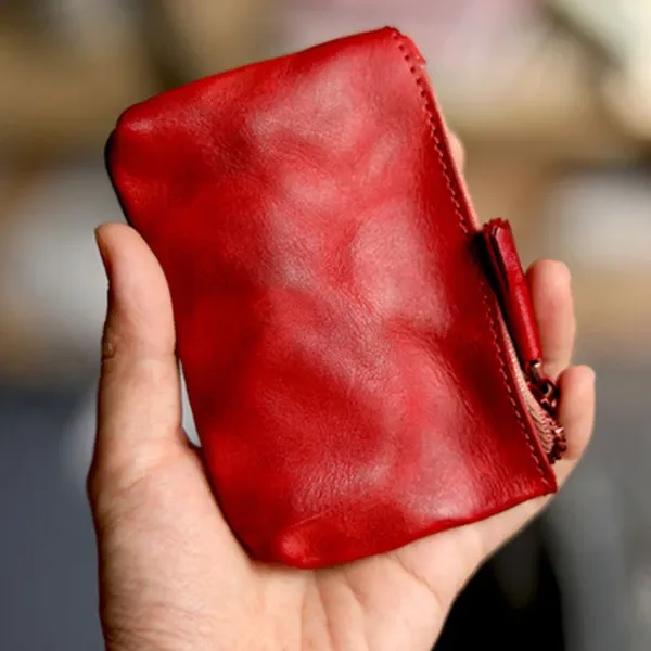 Handmade Retro Wear-resistant Casual Zipper Coin Purse