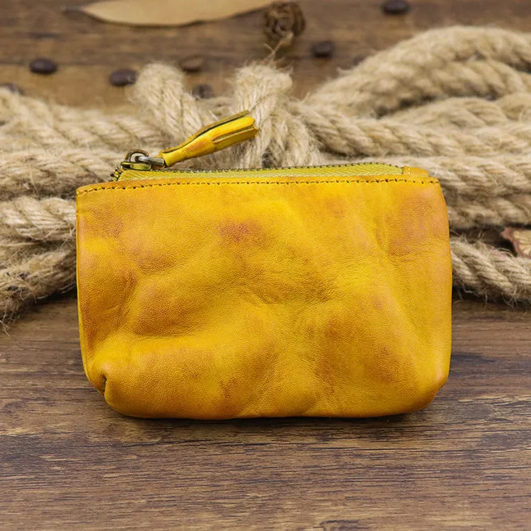 Handmade Retro Wear-resistant Casual Zipper Coin Purse