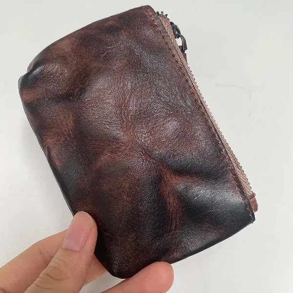 Handmade Retro Wear-resistant Casual Zipper Coin Purse