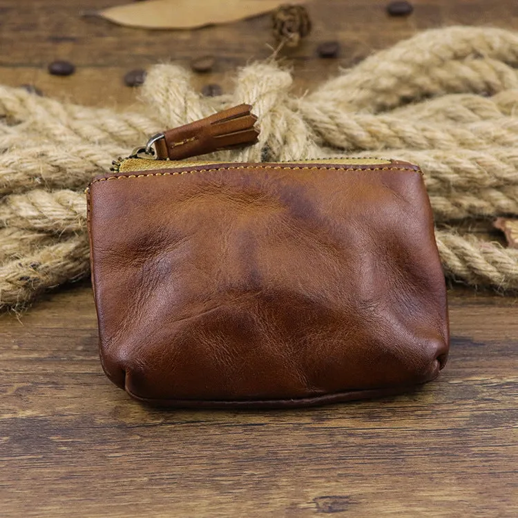 Handmade Retro Wear-resistant Casual Zipper Coin Purse