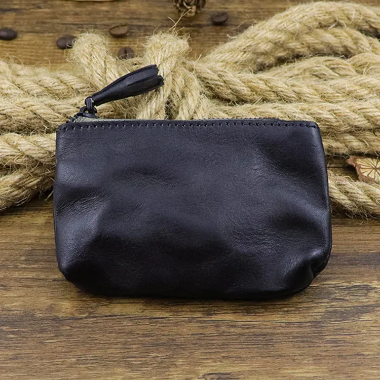 Handmade Retro Wear-resistant Casual Zipper Coin Purse