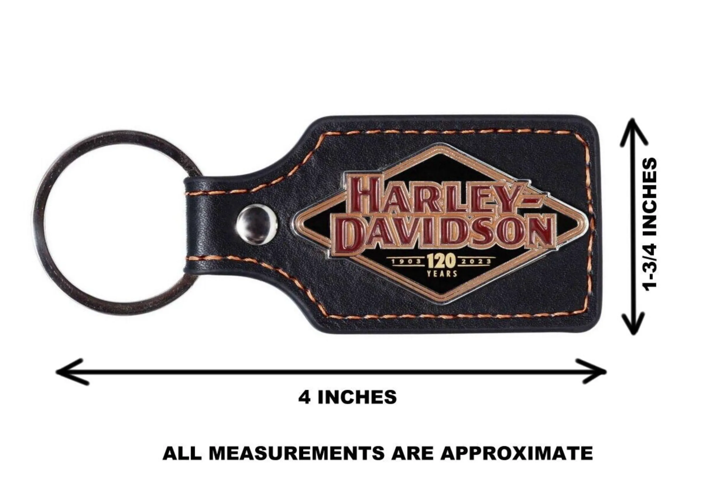 Harley-Davidson® 120th Anniversary Leather & Metal Key Ring FOB