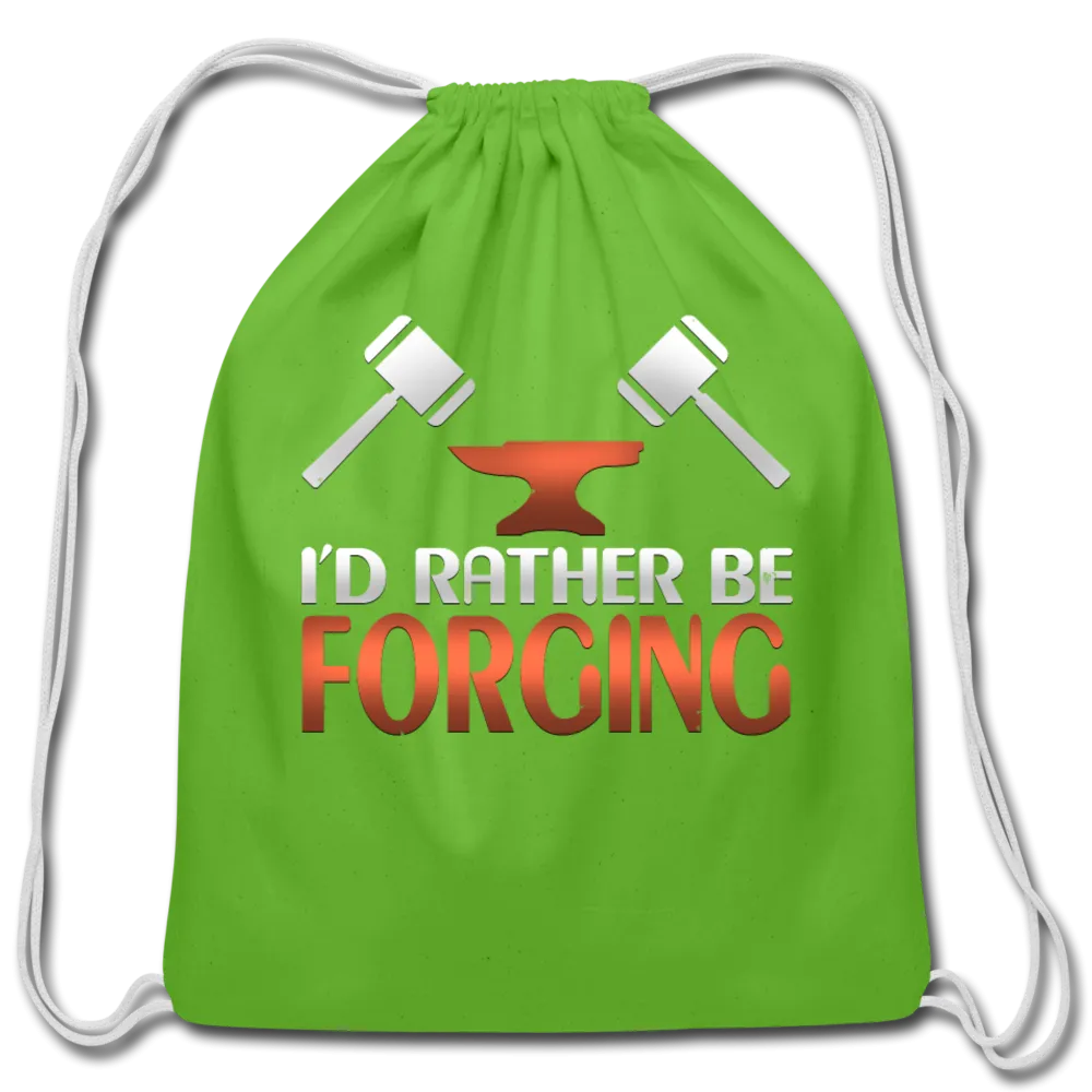 I'd Rather Be Forging Blacksmith Forge Hammer Cotton Drawstring Bag