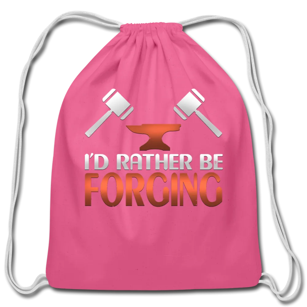 I'd Rather Be Forging Blacksmith Forge Hammer Cotton Drawstring Bag