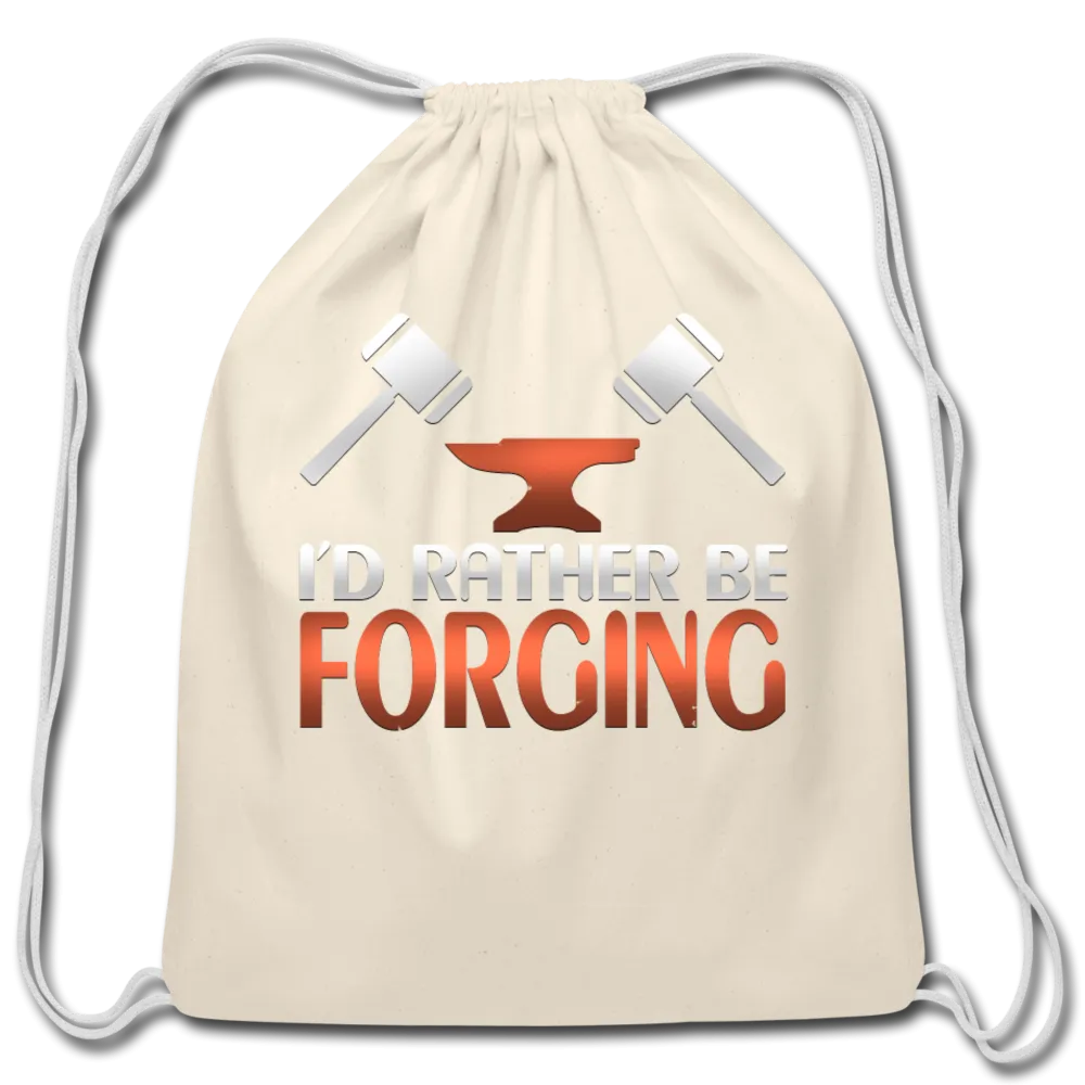 I'd Rather Be Forging Blacksmith Forge Hammer Cotton Drawstring Bag