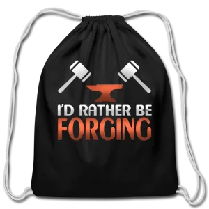 I'd Rather Be Forging Blacksmith Forge Hammer Cotton Drawstring Bag