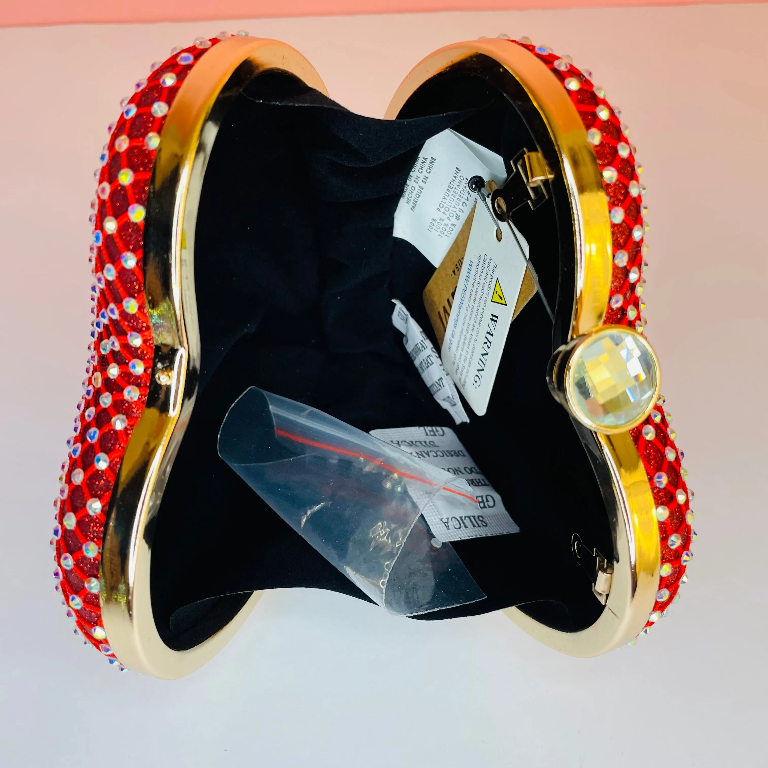 Love Bright Heart Clutch Red/Gold or Black/Silver