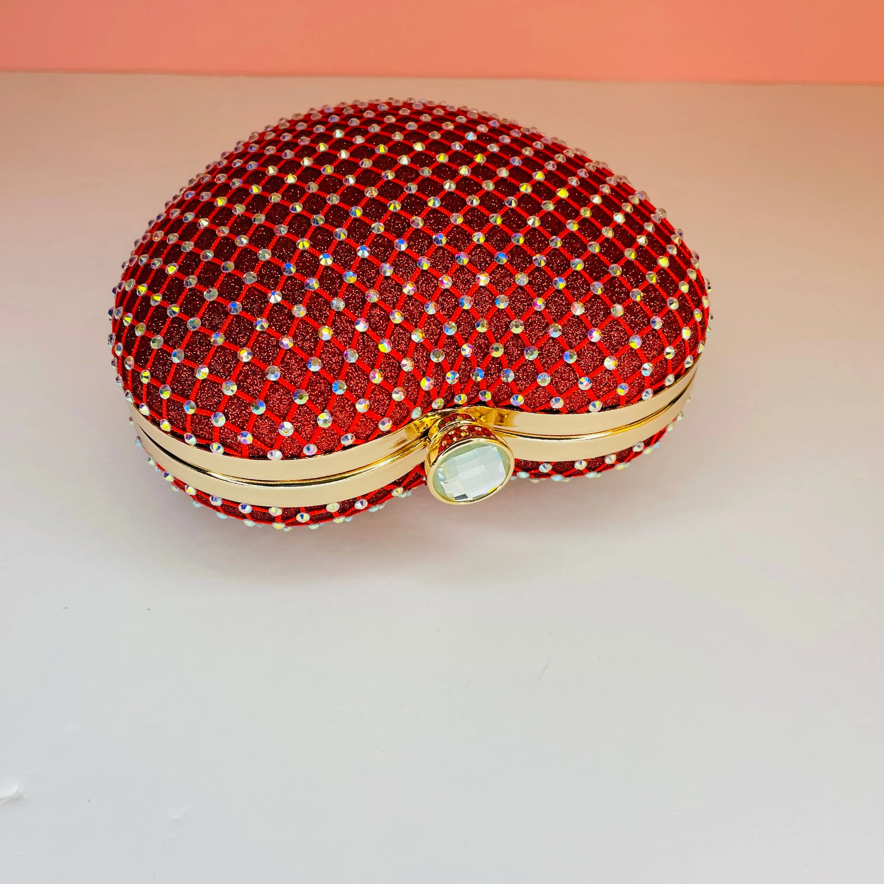 Love Bright Heart Clutch Red/Gold or Black/Silver
