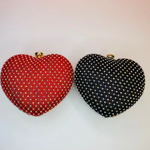 Love Bright Heart Clutch Red/Gold or Black/Silver