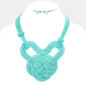 Mint Knot Mesh Metal Necklace