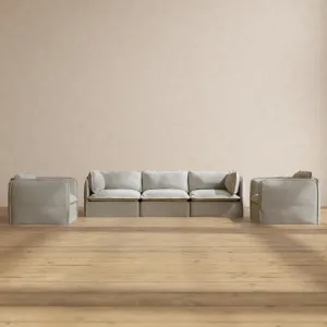 Modular Performance 3-Seater Sofa   Armchair Set in Cloud | Relaxed Blend