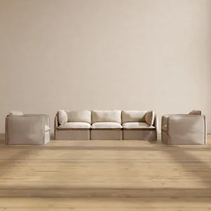 Modular Performance 3-Seater Sofa   Armchair Set in Oat | Relaxed Blend