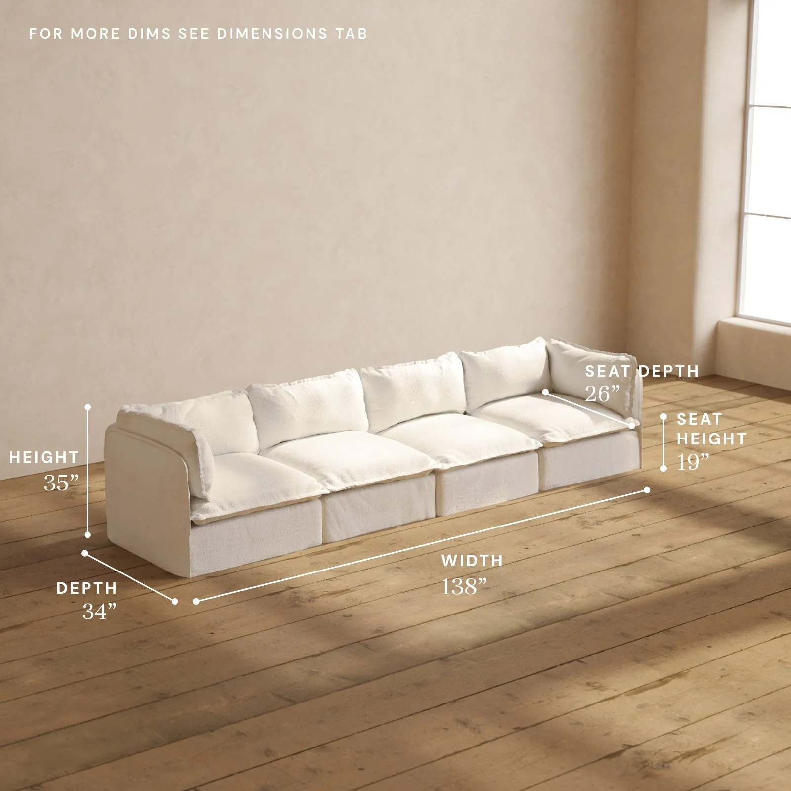 Modular Performance 4-Seater in Mousse | Deluxe Blend