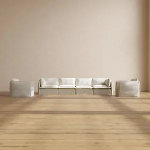 Modular Performance 4-Seater Sofa   Armchair Set in Eggshell | Deluxe Blend