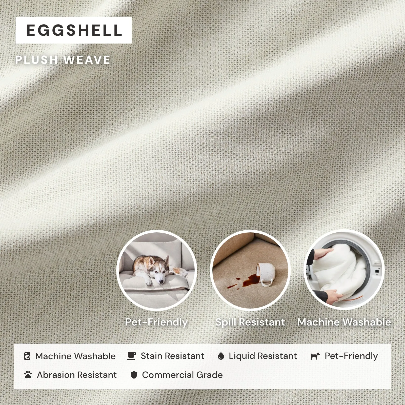 Modular Performance 4-Seater Sofa   Armchair Set in Eggshell | Deluxe Blend