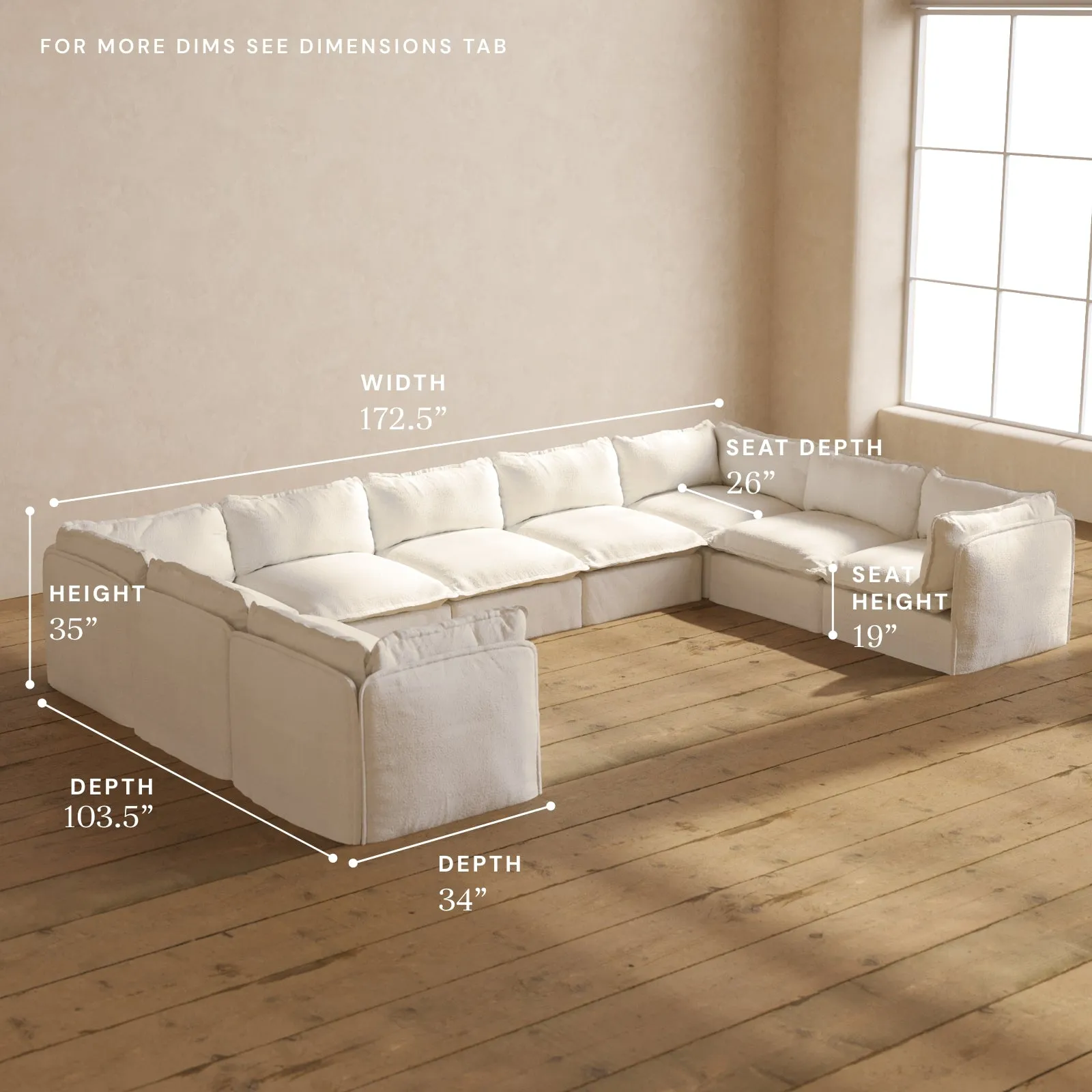 Modular Performance 9-Seater U-Sectional in Mousse | Relaxed Blend