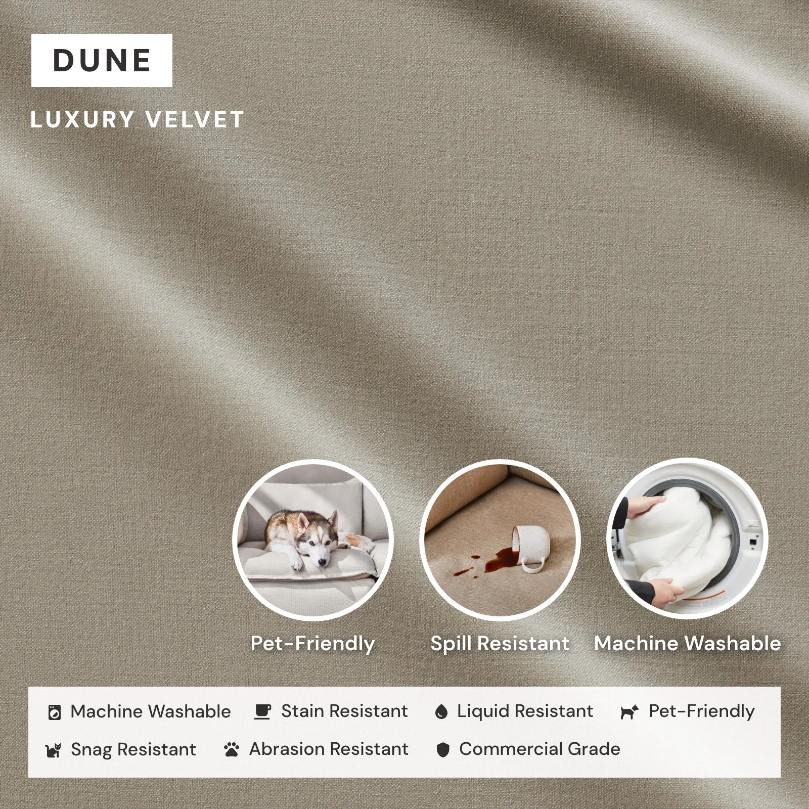 Modular Performance Chaise Armchair in Dune | Deluxe Blend