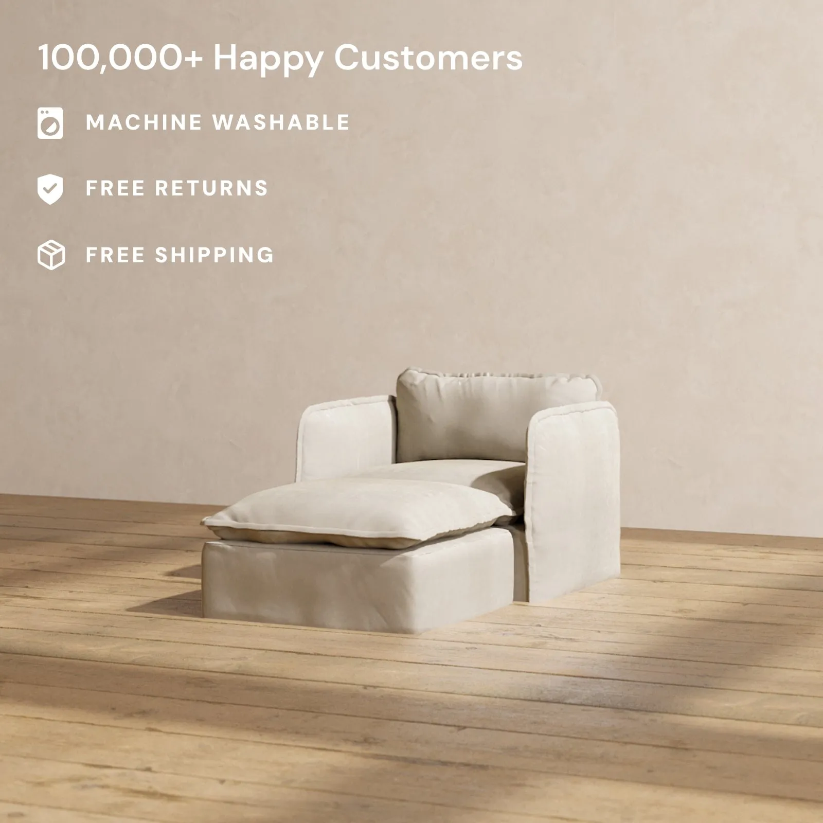 Modular Performance Chaise Armchair in Dune | Deluxe Blend