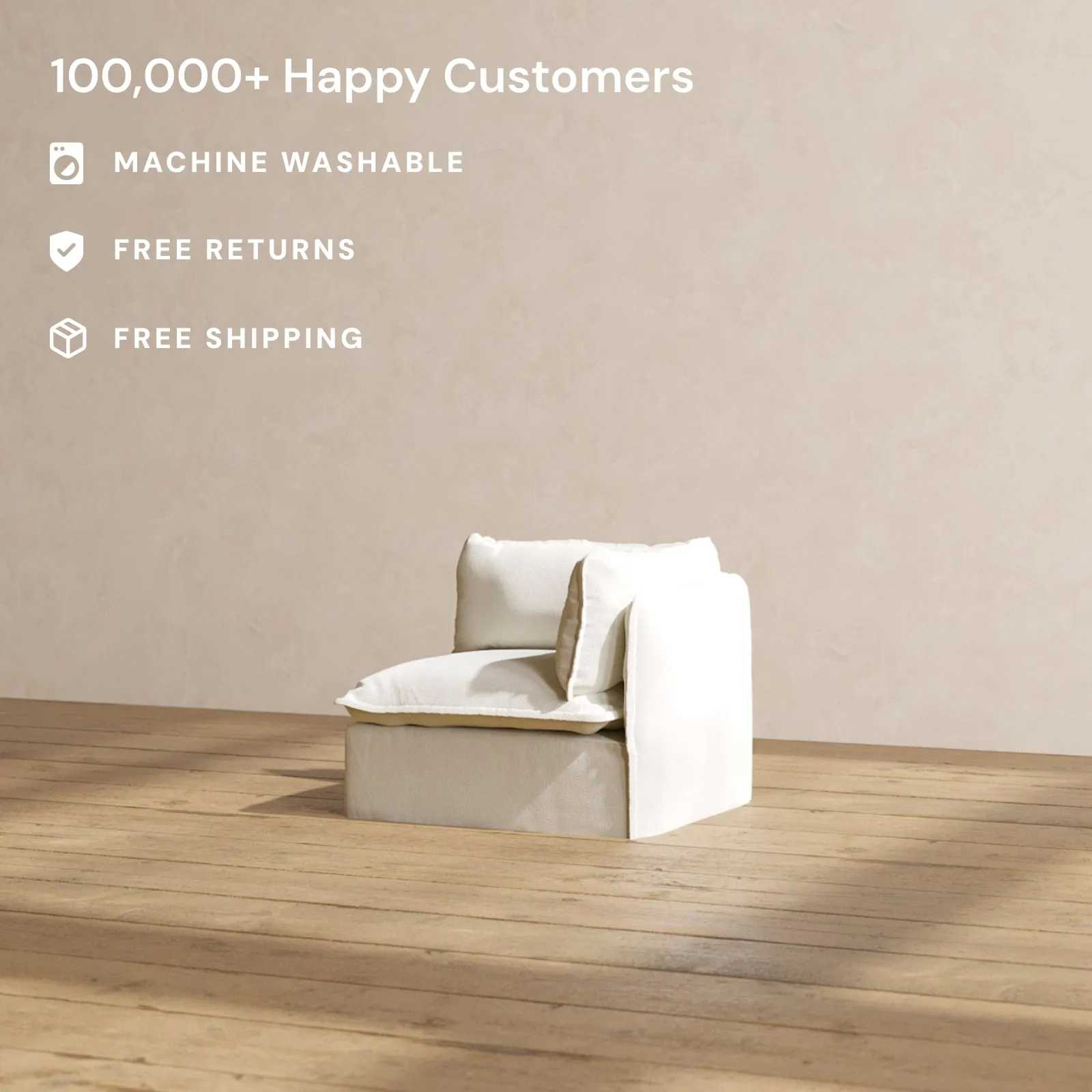 Modular Performance End Chair in Eggshell | Deluxe Blend